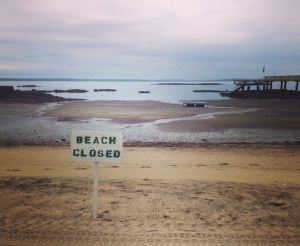 Coveleigh Beach closes after rainy days.