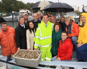 October 15, 2009 shellfish seeding with Tom Suozzi and others.